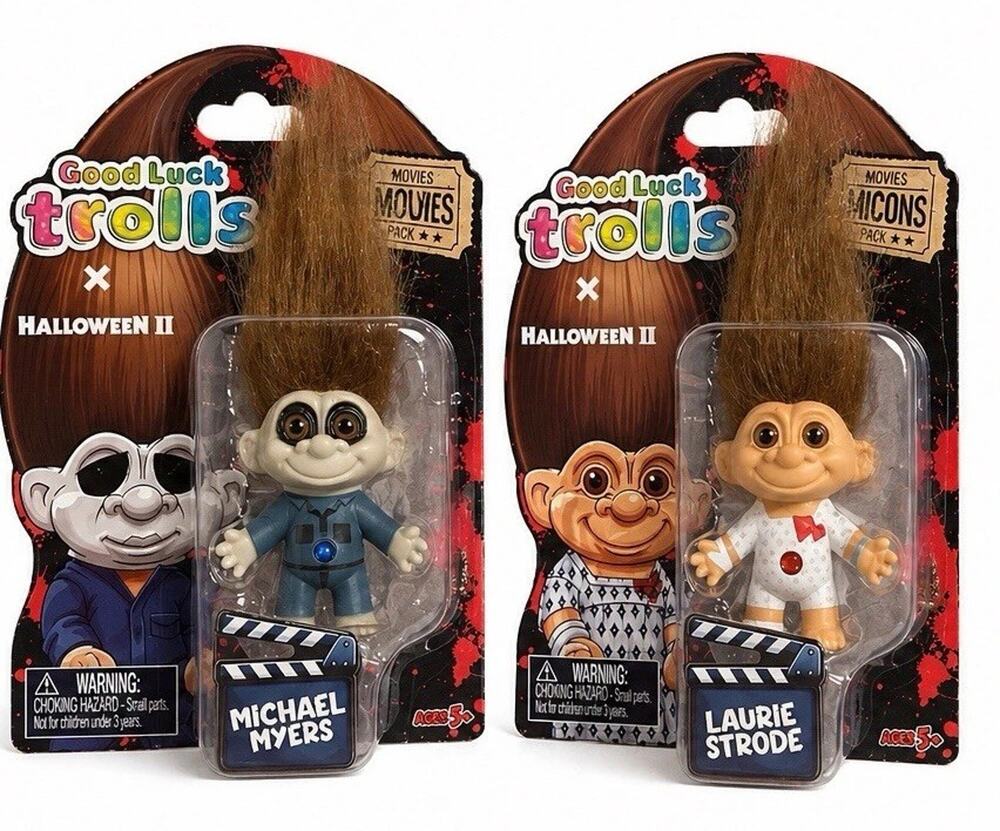 Good Luck Trolls Michael Myers & Laurie Strode Halloween II Troll Dolls Set of 2